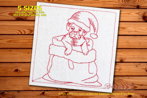 Christmas Dog Redwork Design Review