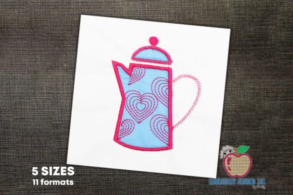 Review: Beautiful Pink Coffee Pot Applique for Etsy Shops