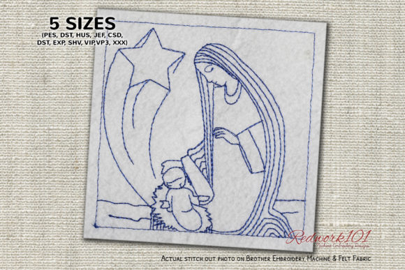 Review: Christmas Nativity Scene Redwork Design