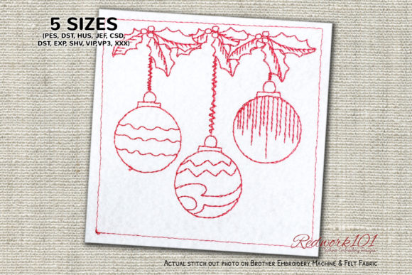 Review: Christmas Ornaments Redwork for Holiday Crafts