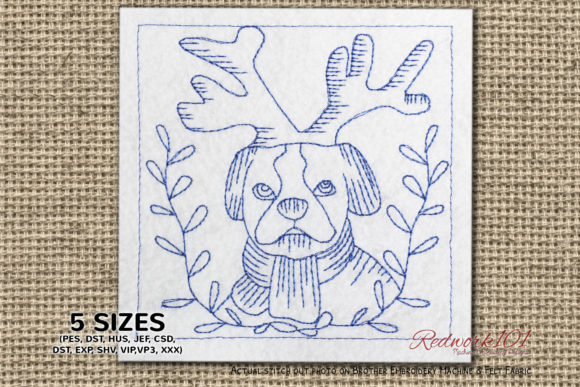 Review: Christmas Reindeer Dress Dog Redwork Design