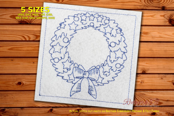 Review: Colorful Christmas Wreath Redwork for Boutiques