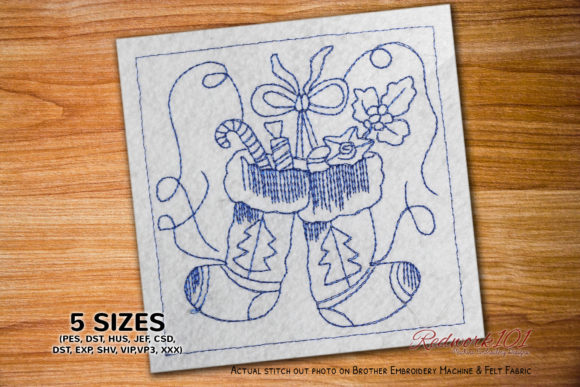 Two Stockings: A Charming Christmas Embroidery Design